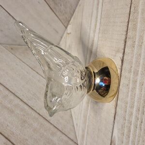 Vintage AVON Song Bird With Gold Toned Base Glass Bottle Empty